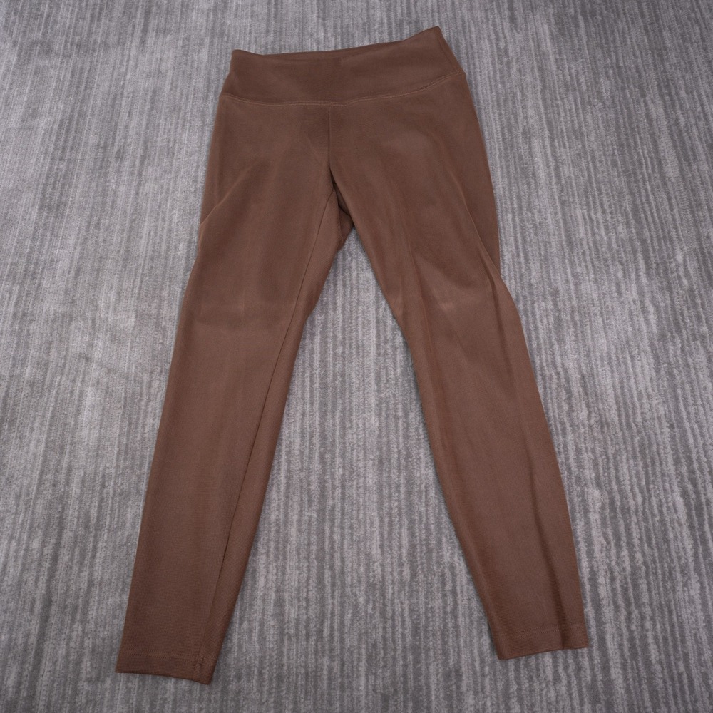 WHBM Runway Legging Women 12 Brown Excellent Micro Grid Textured High Rise